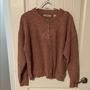Vintage Natural Reflections Quarter Button Up Knit Sweater
